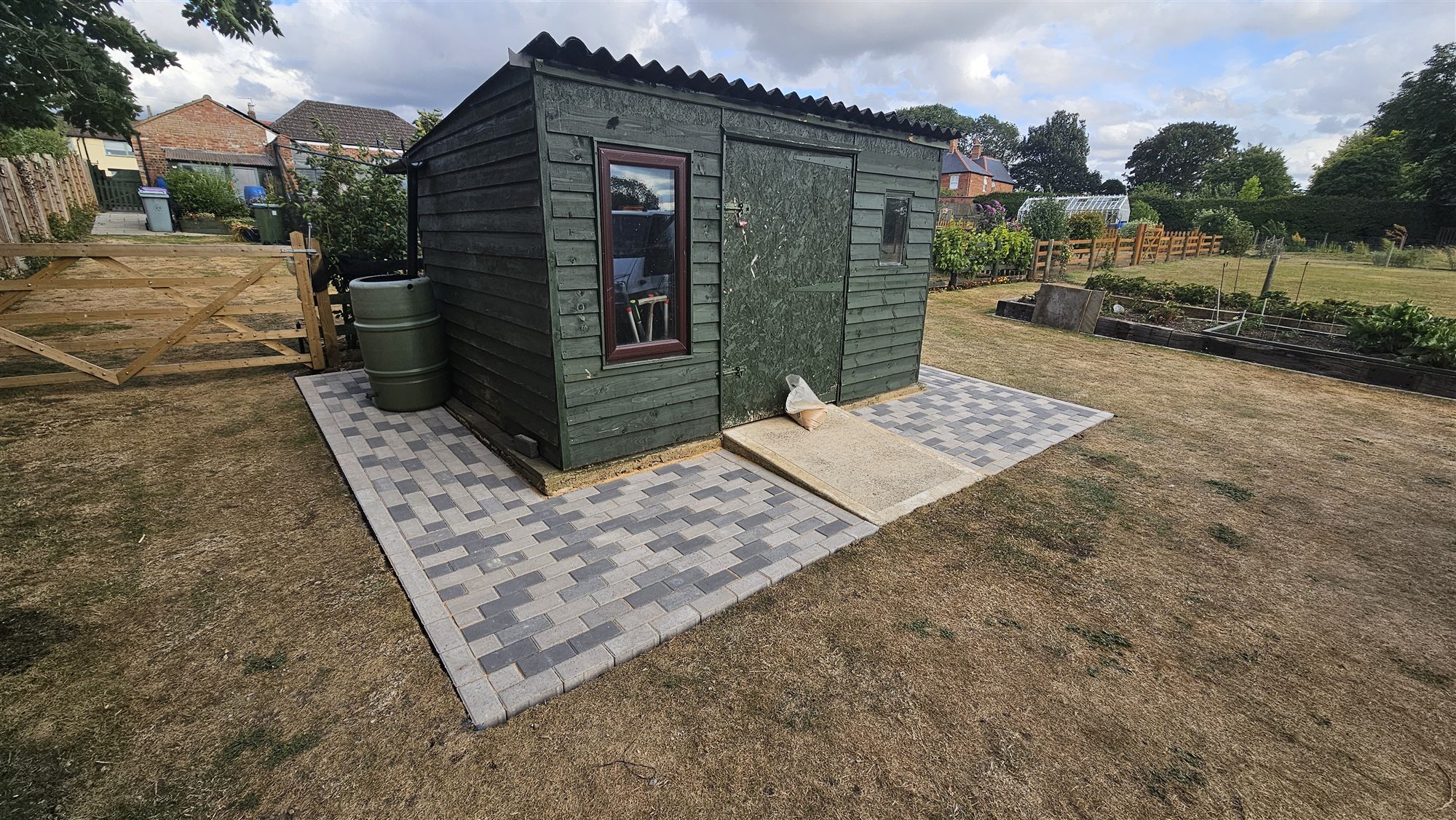 Completed block paving hardstanding in Colsterworth