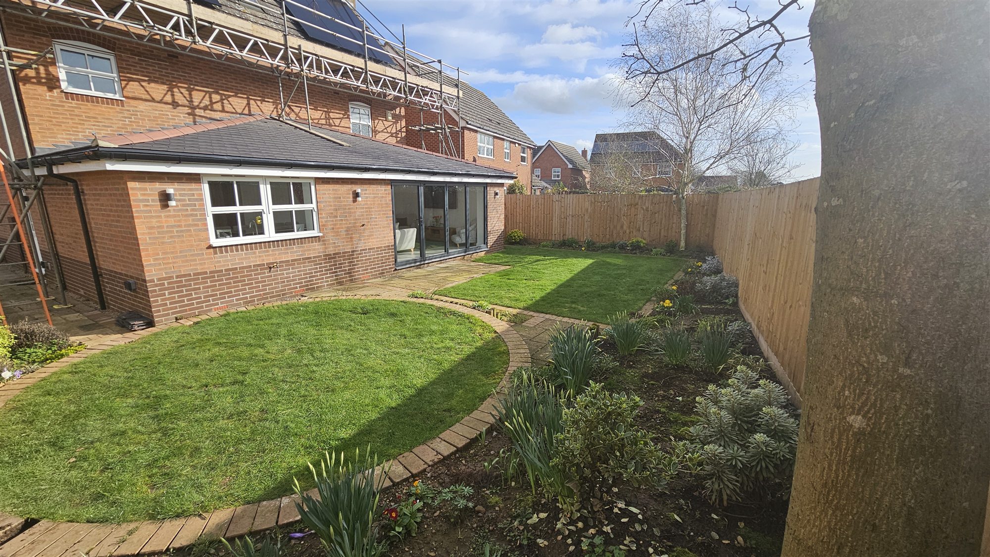 Oakham rear garden before full landscaping