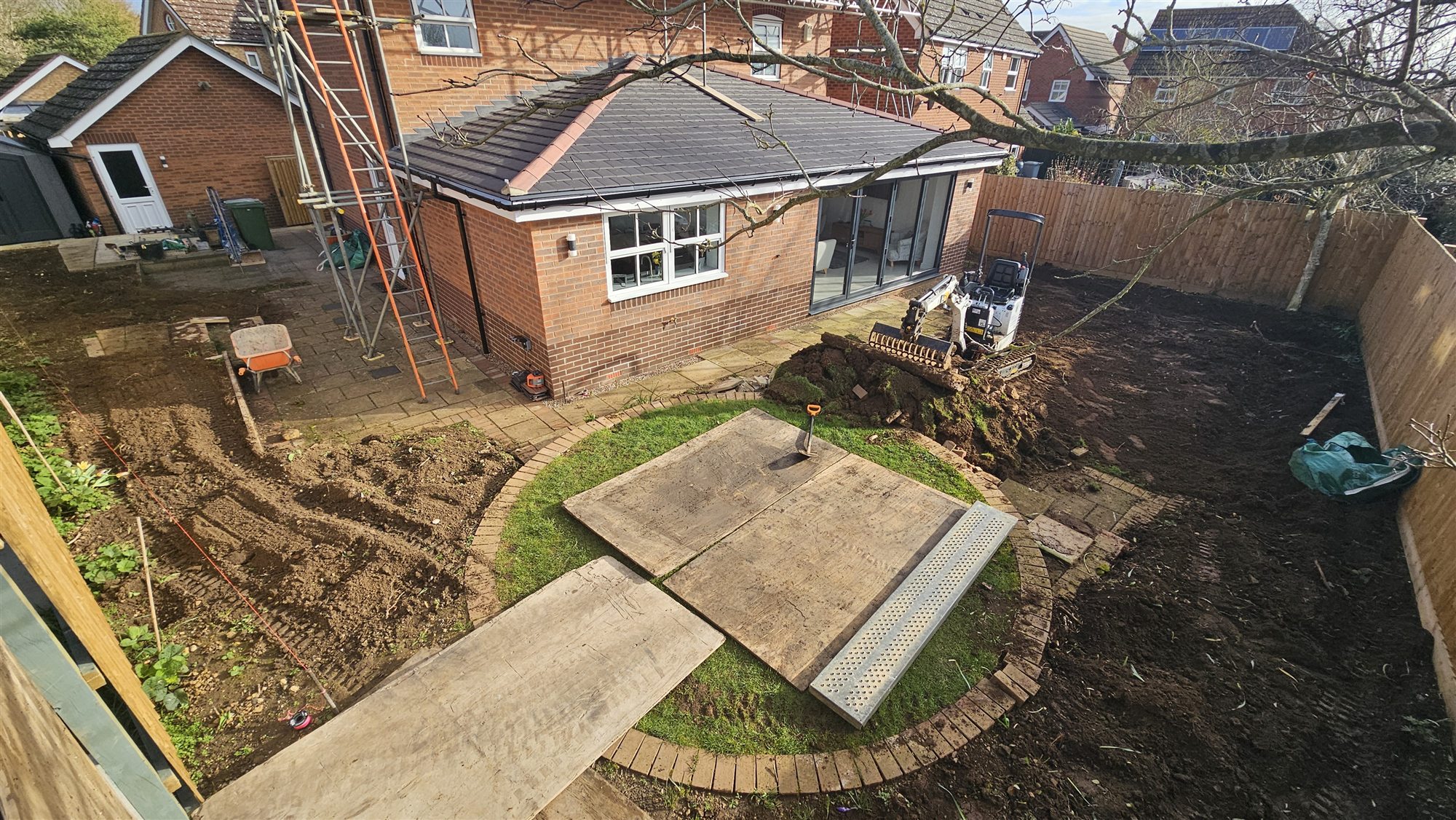 Oakham garden during clearance and level preparation