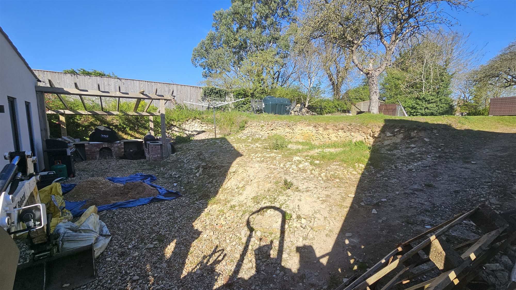 Steep Ropsley garden before tiered transformation